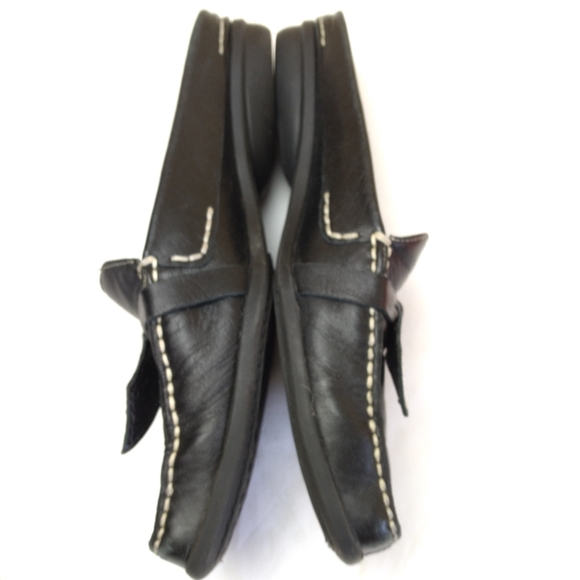 Aerosoles Black Leather Marine Bio Slide Mule Shoes 7 1/2B - Picture 5 of 15